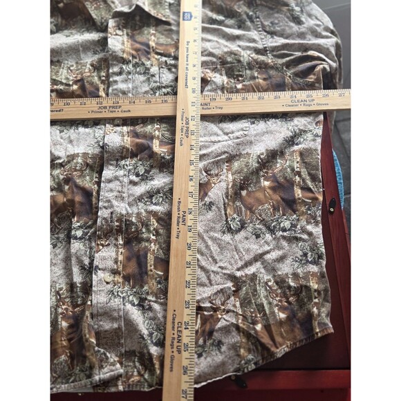 Men's Woodland Trail Button Shirt Deer In Woods Print 100% Cotton Long Sleeve - Picture 4 of 5